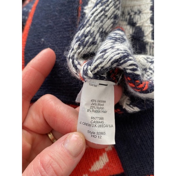 J.Crew Sweater Navy Orange Unique Rare Womens size small - Picture 6 of 6